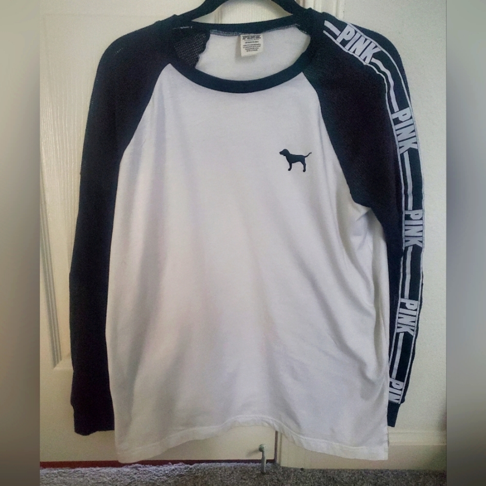 VP White oversized mesh sleeve shirt